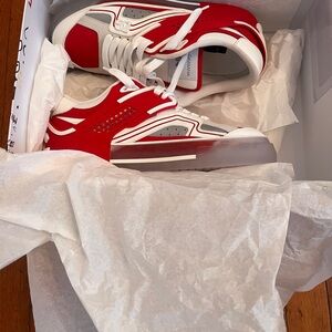 Dolce sneakers red and white, means size 9 new never worn